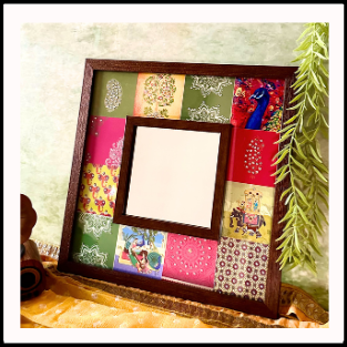 Peacock and Paisley Small Square Mirror