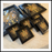 Black Double Paisley Square Tray and Coasters Set
