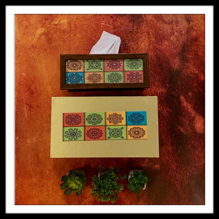 Oriental Mandala Motifs Tissue Box