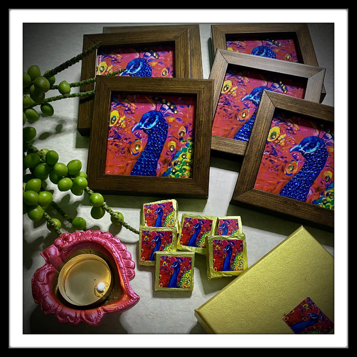 Hot Pink Peacock Coasters Gift Hamper