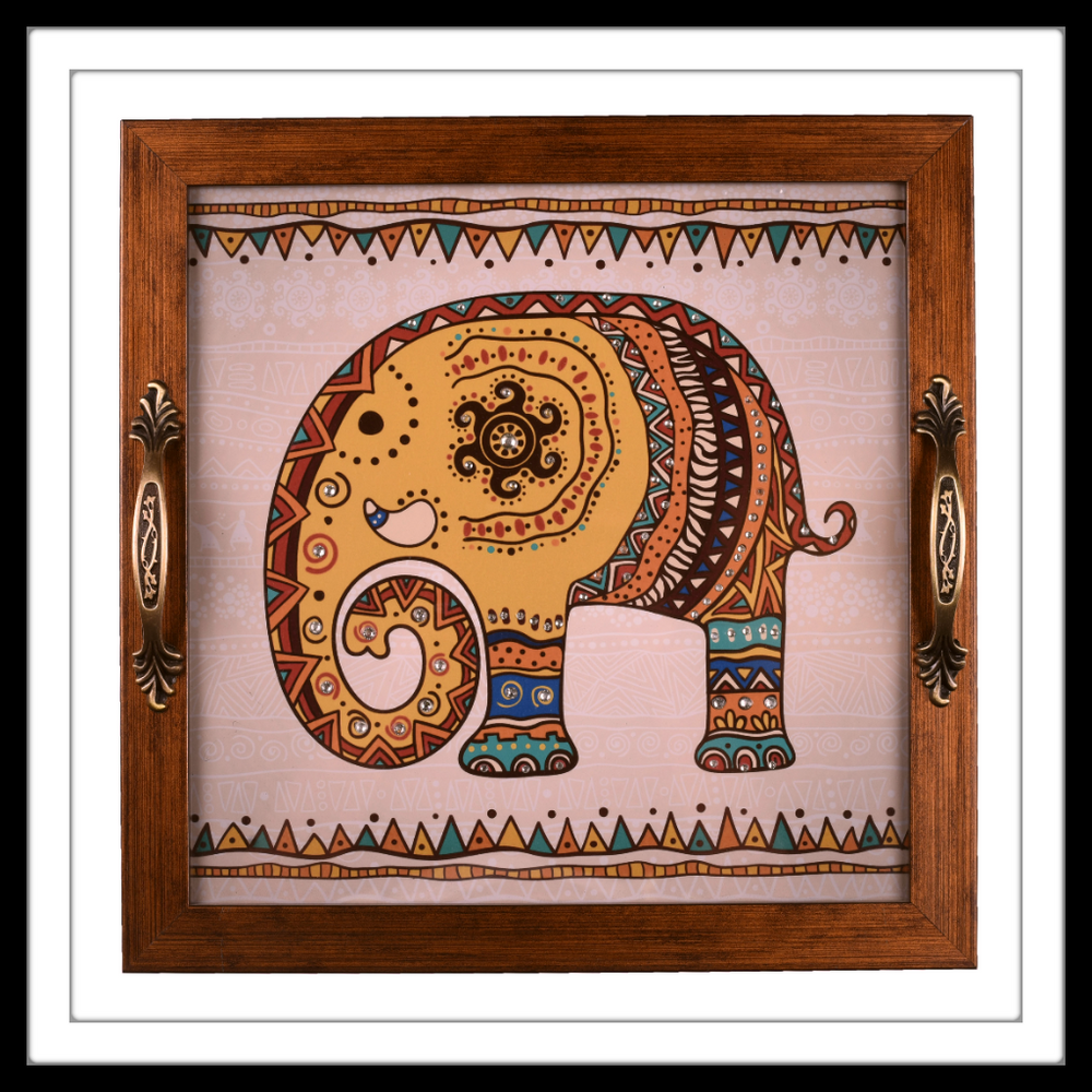 African Elephant Square Tray