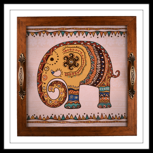 African Elephant Square Tray