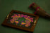 Green & Pink Peacock Rectangular Tray - Footprints Forever