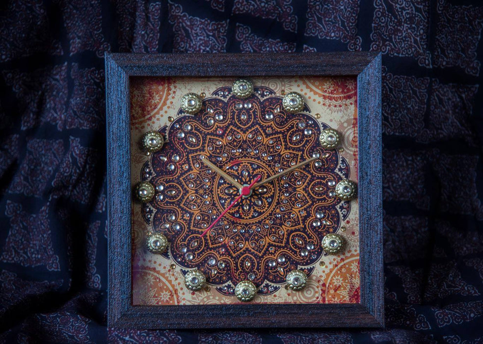 Rust Mandala Clock - Footprints Forever