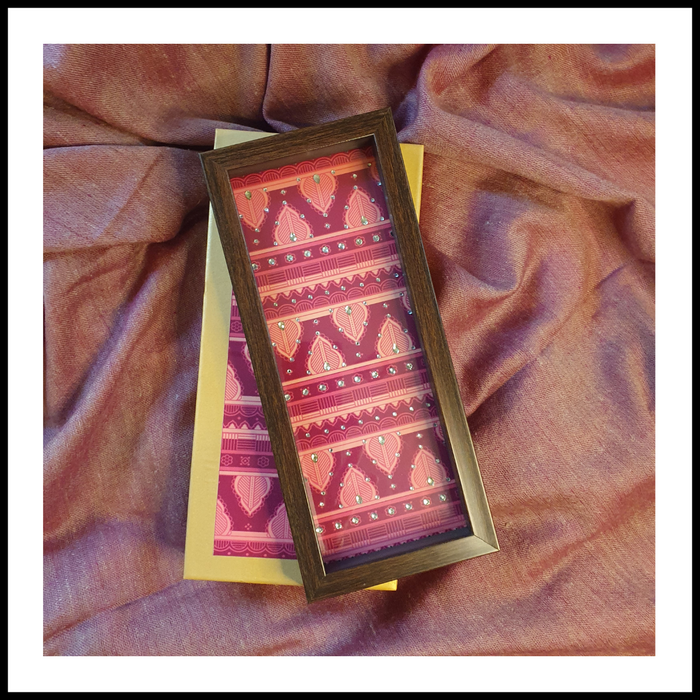 Magenta & Peach Geometric Print Box Tray