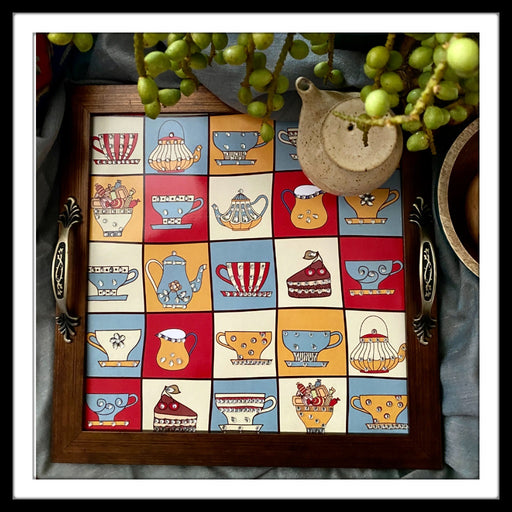 Teapots & Teacups Square Tray