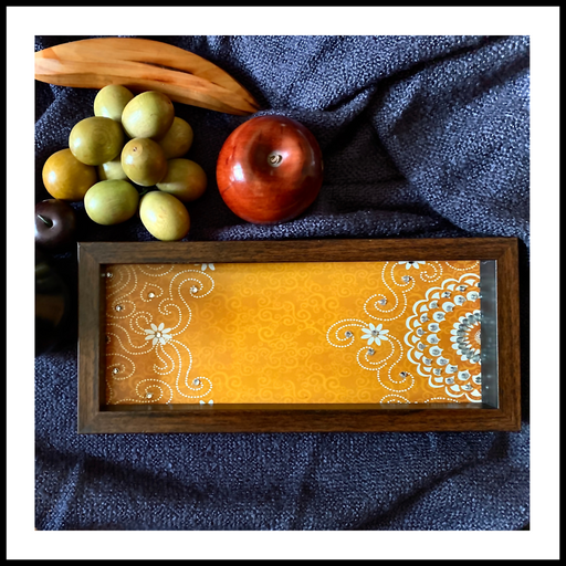 Canary Yellow Floral Box Tray