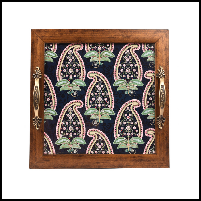 Seamless Floral Paisley Square  Tray