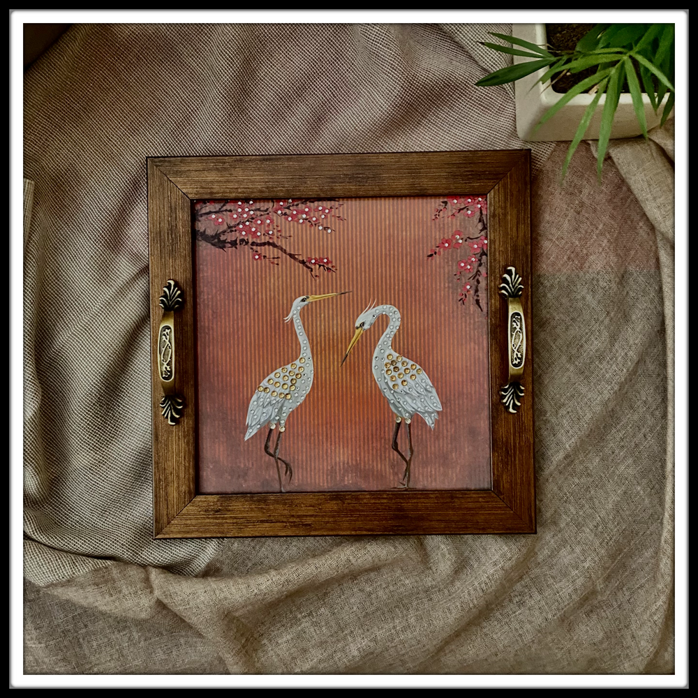 Storks in the Forest Square Tray