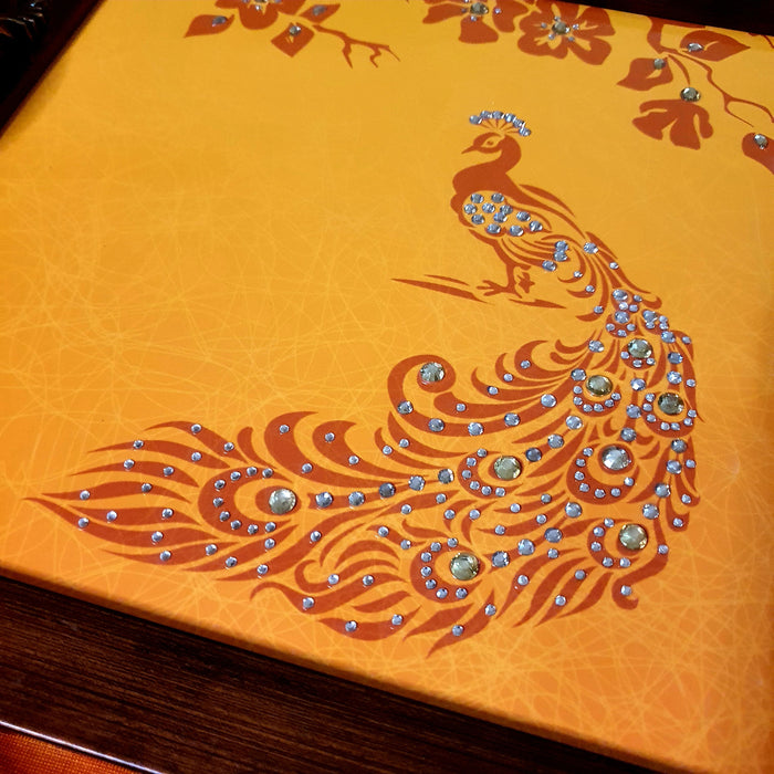 Peacock in a Forest Square Tray