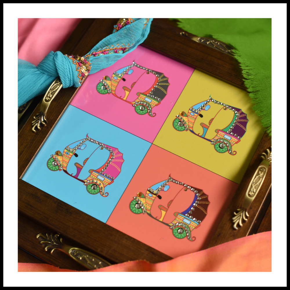 Colourful Tuk-Tuks Square Tray