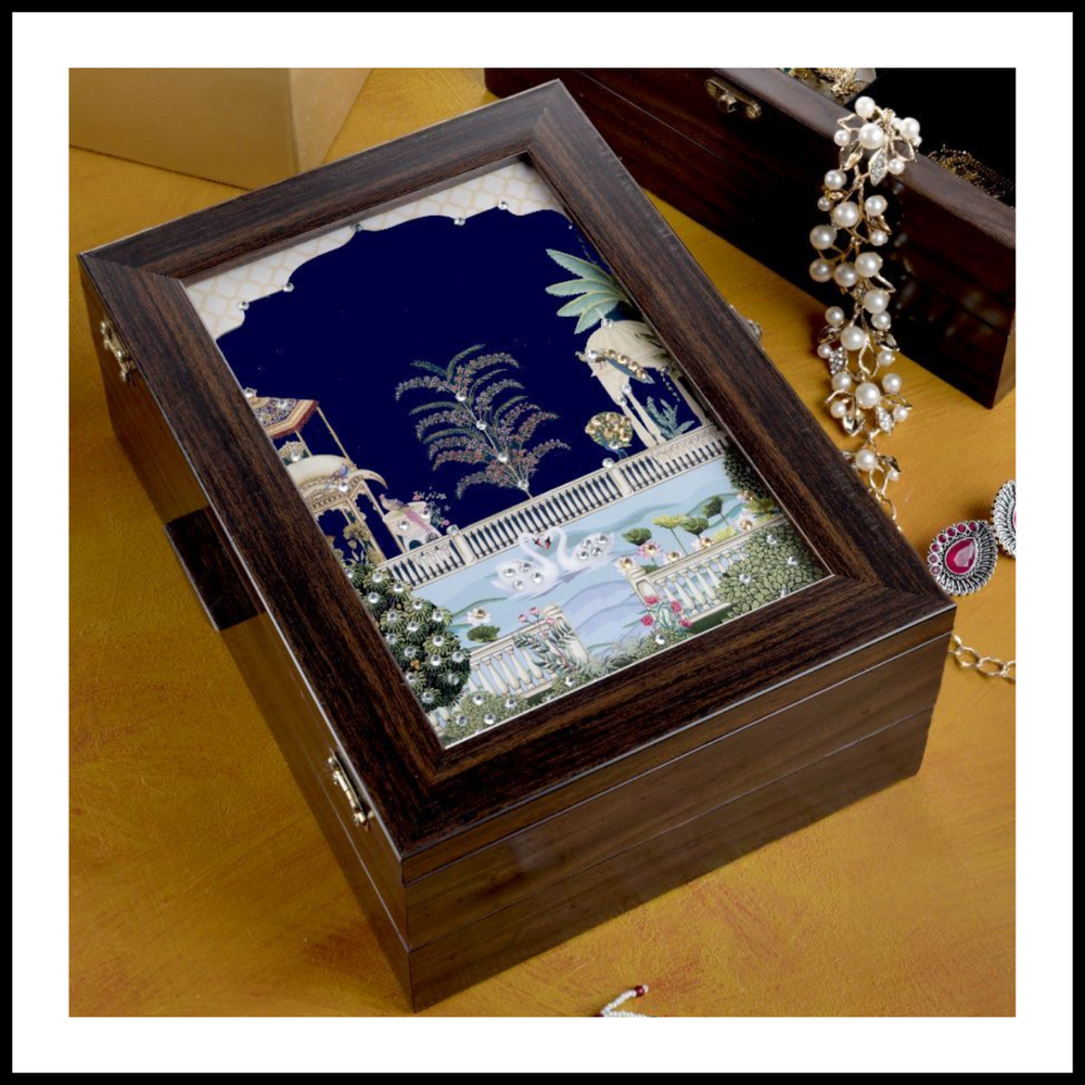 Mughal Gardens With a Pair of Swans Multipurpose Box (Small)