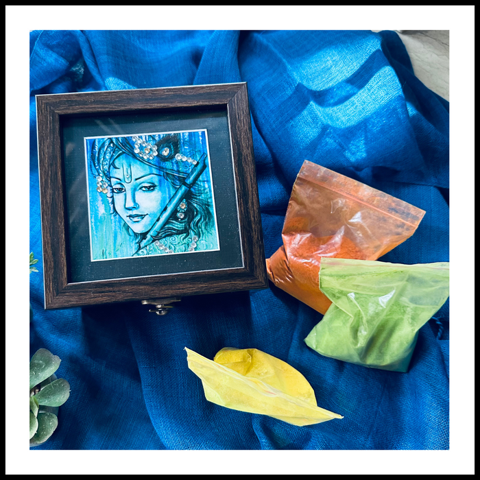 Krishna Box with Holi Colours