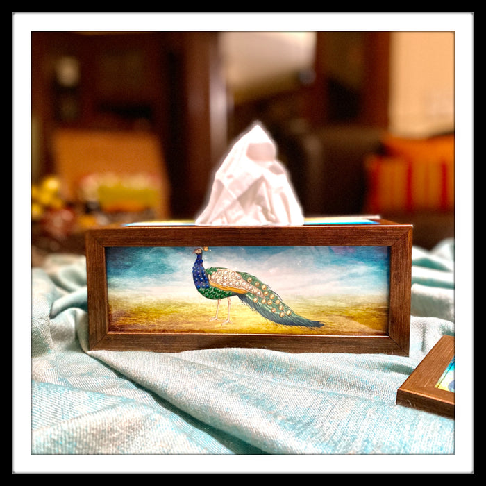 Peacock in the Garden  Tissue Box