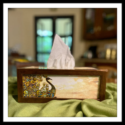 Peacock tissue shop box