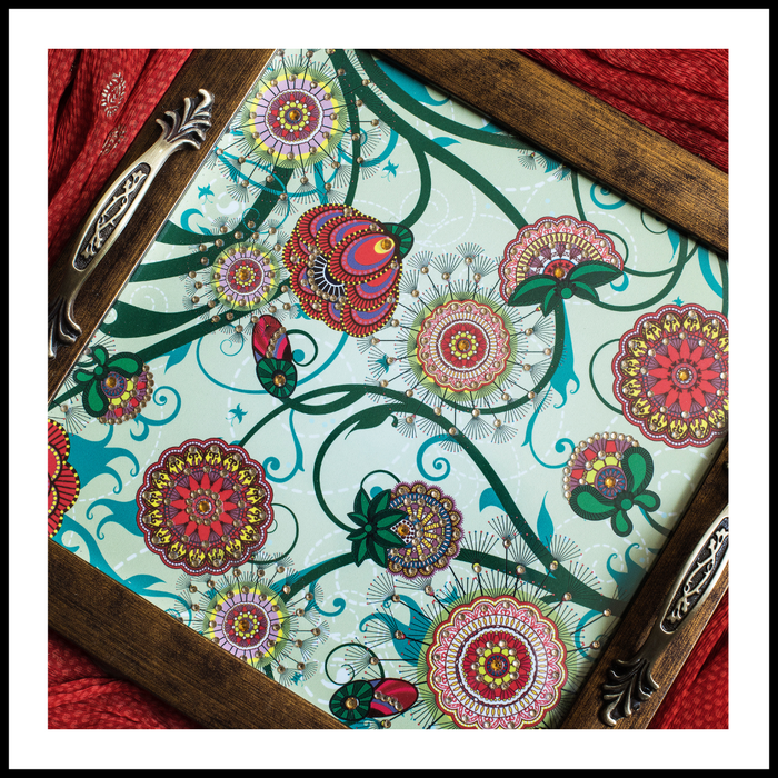 Colourful Floral Square Tray
