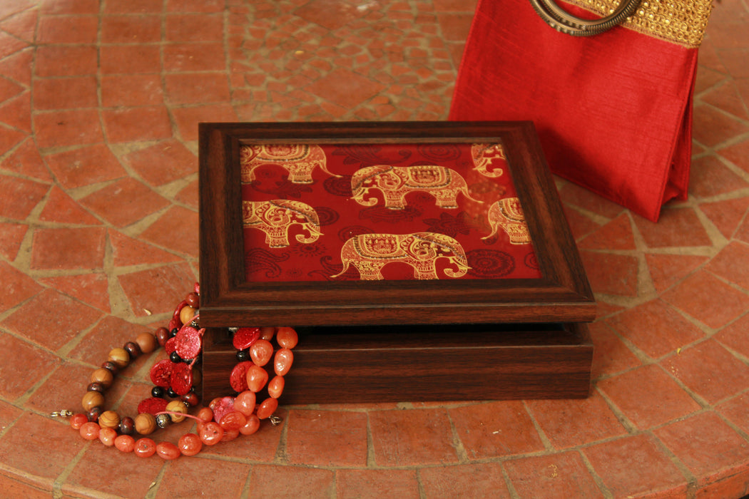 Red Elephant Jewellery Box - Footprints Forever