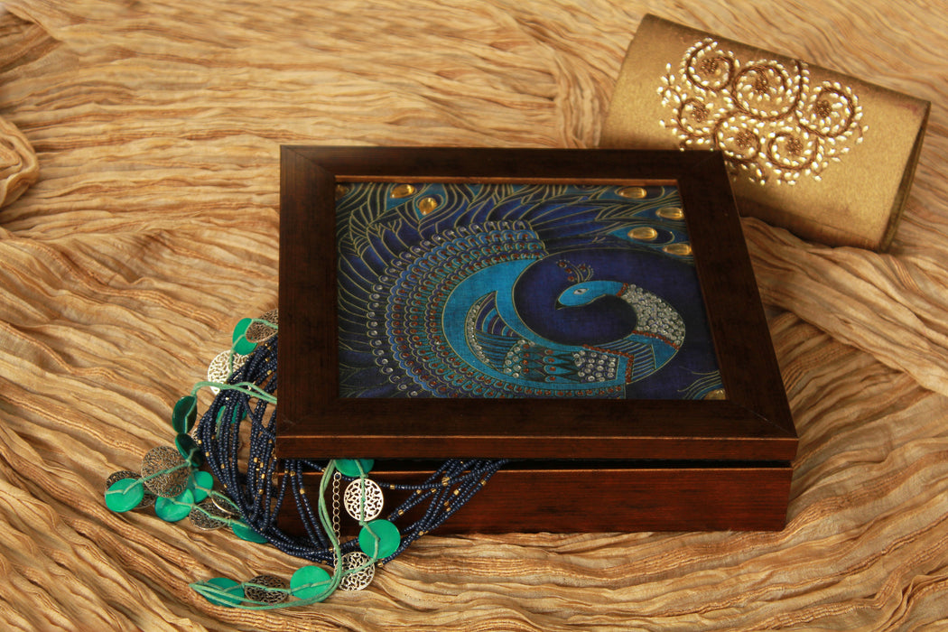 Purple Peacock Jewellery Box - Footprints Forever