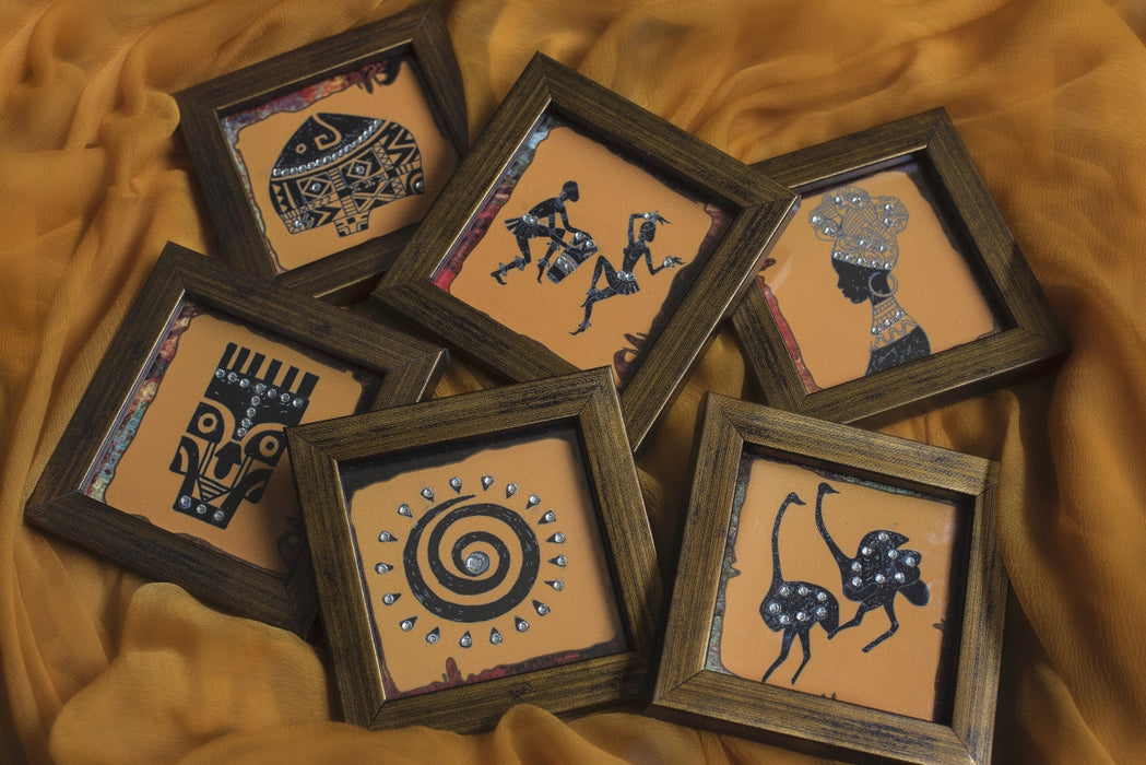 African Motifs Coasters - Footprints Forever
