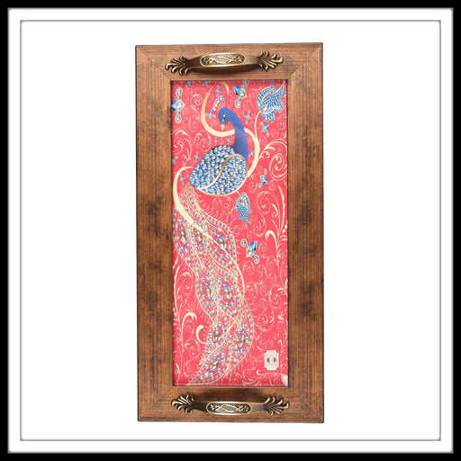 Pink Peacock Long Tray - Footprints Forever