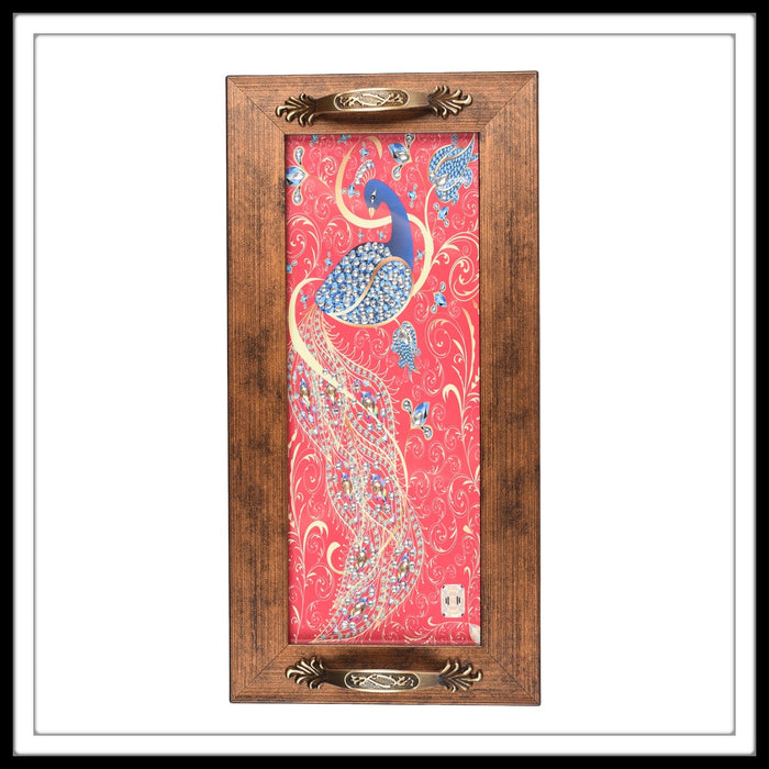 Pink Peacock Long Tray - Footprints Forever