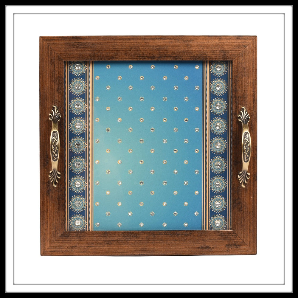 Bedazzled Blue Square Tray - Footprints Forever