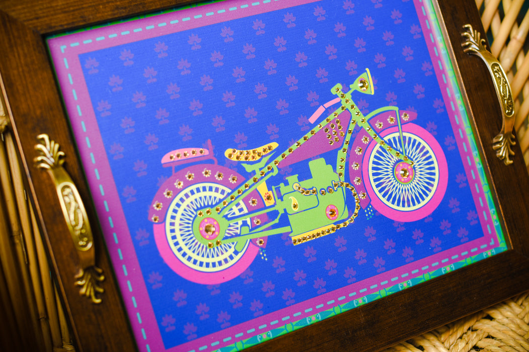 Purple Bike Tray Rectangular Tray - Footprints Forever