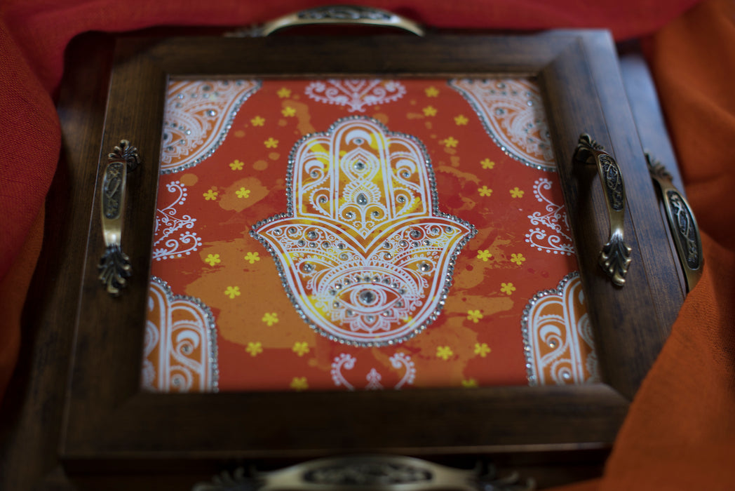 Hamsa Square Tray