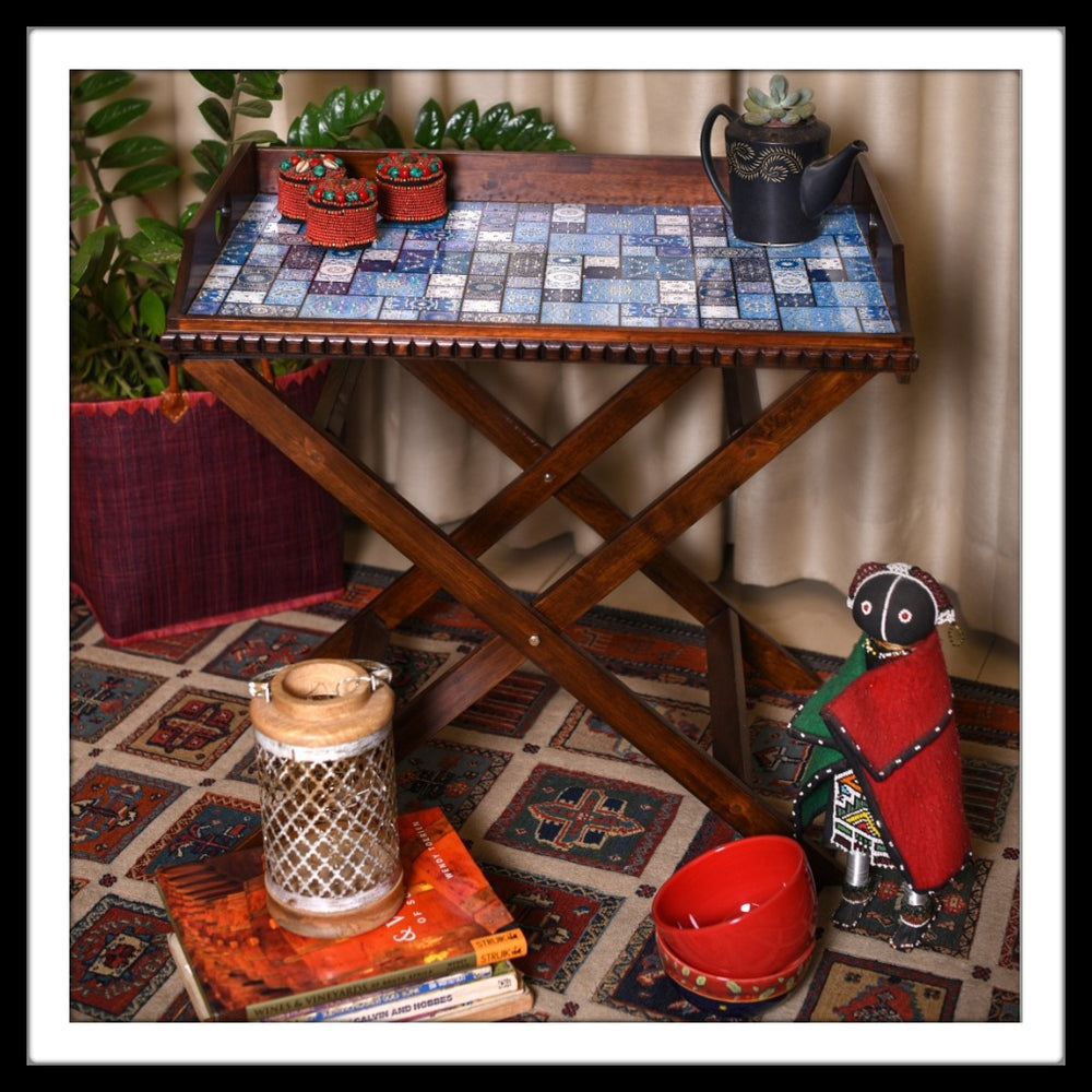 Moroccan Butler Tray with Trestle Stand - Footprints Forever
