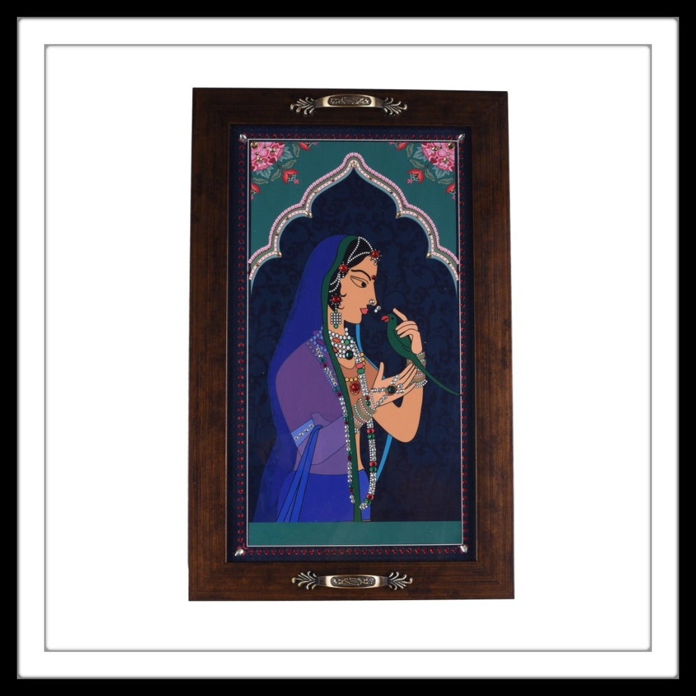 Queen with Parrot Long Tray - Footprints Forever