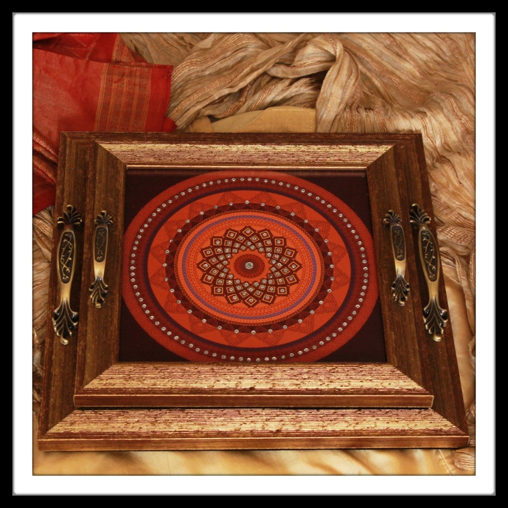 Red Mandala Tray Square Set - Footprints Forever