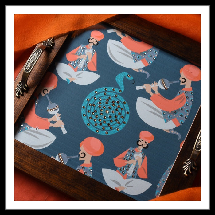 The Snake Charmer Square Tray - Footprints Forever