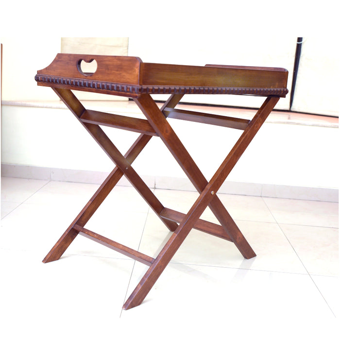 Peacock Butler Tray with Trestle Stand - Footprints Forever