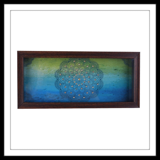 Blue And Green Mandala Box Tray - Footprints Forever