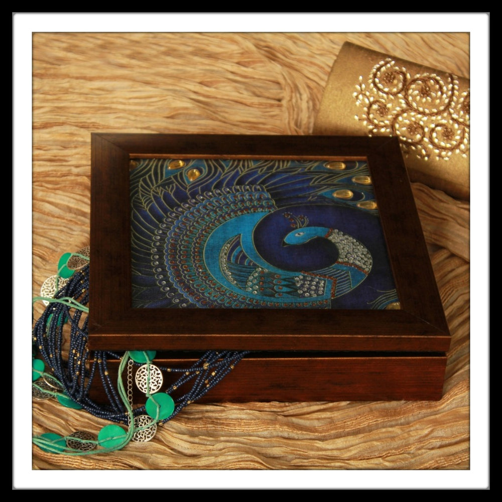 Purple Peacock Jewellery Box - Footprints Forever