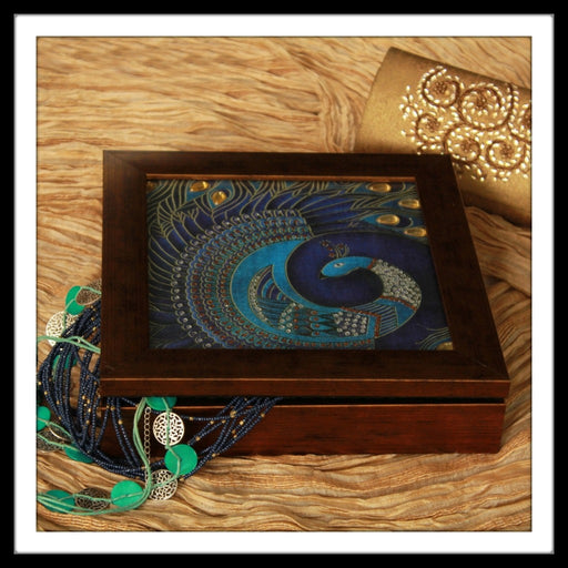 Purple Peacock Jewellery Box - Footprints Forever