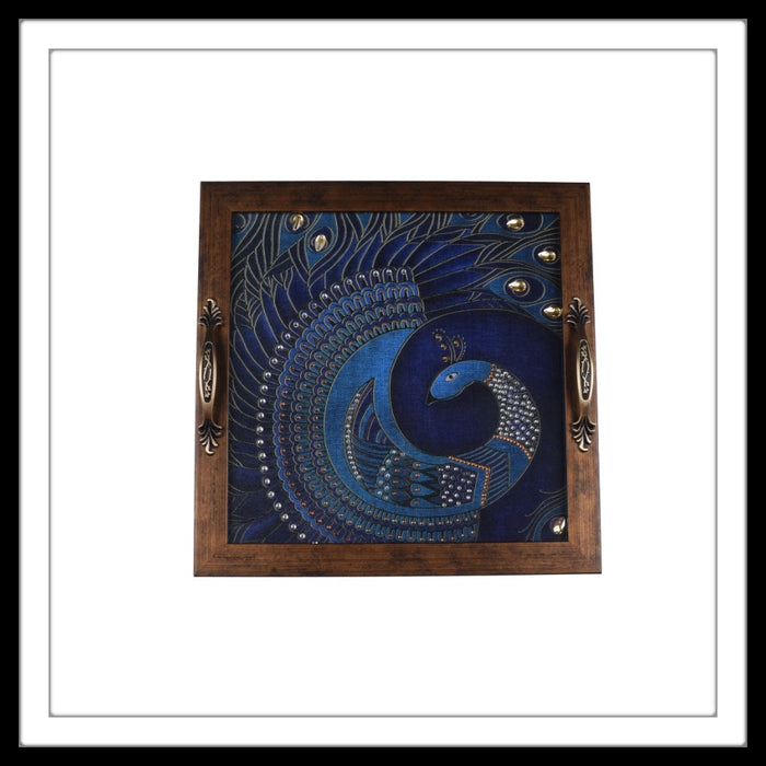 Purple Peacock Square Tray - Footprints Forever