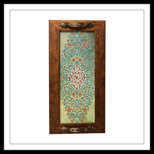 Light Green Mughal Motif Long Tray - Footprints Forever