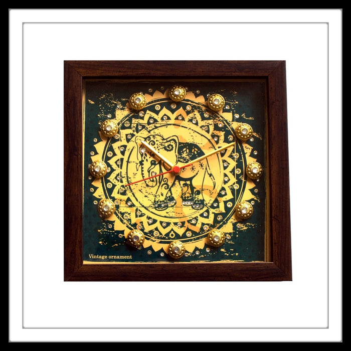 Blue Elephant Clock - Footprints Forever