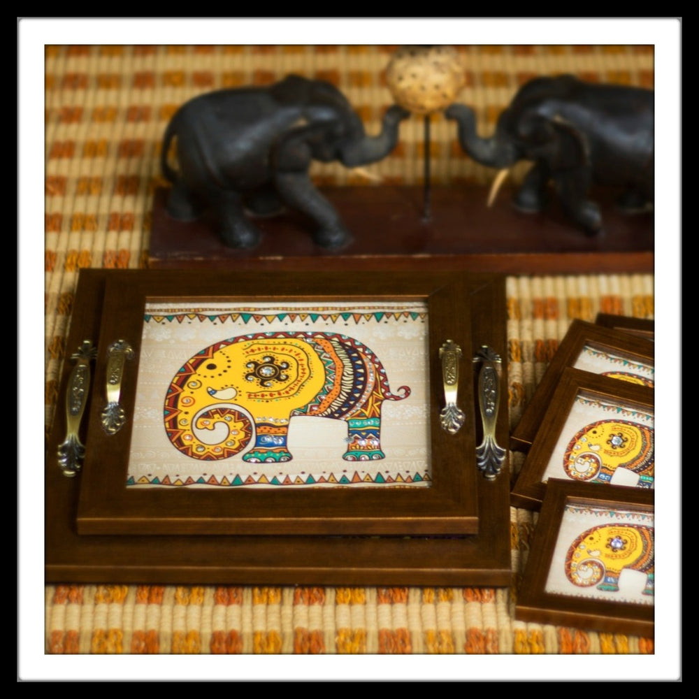 Elephant Trays with Coasters - Footprints Forever