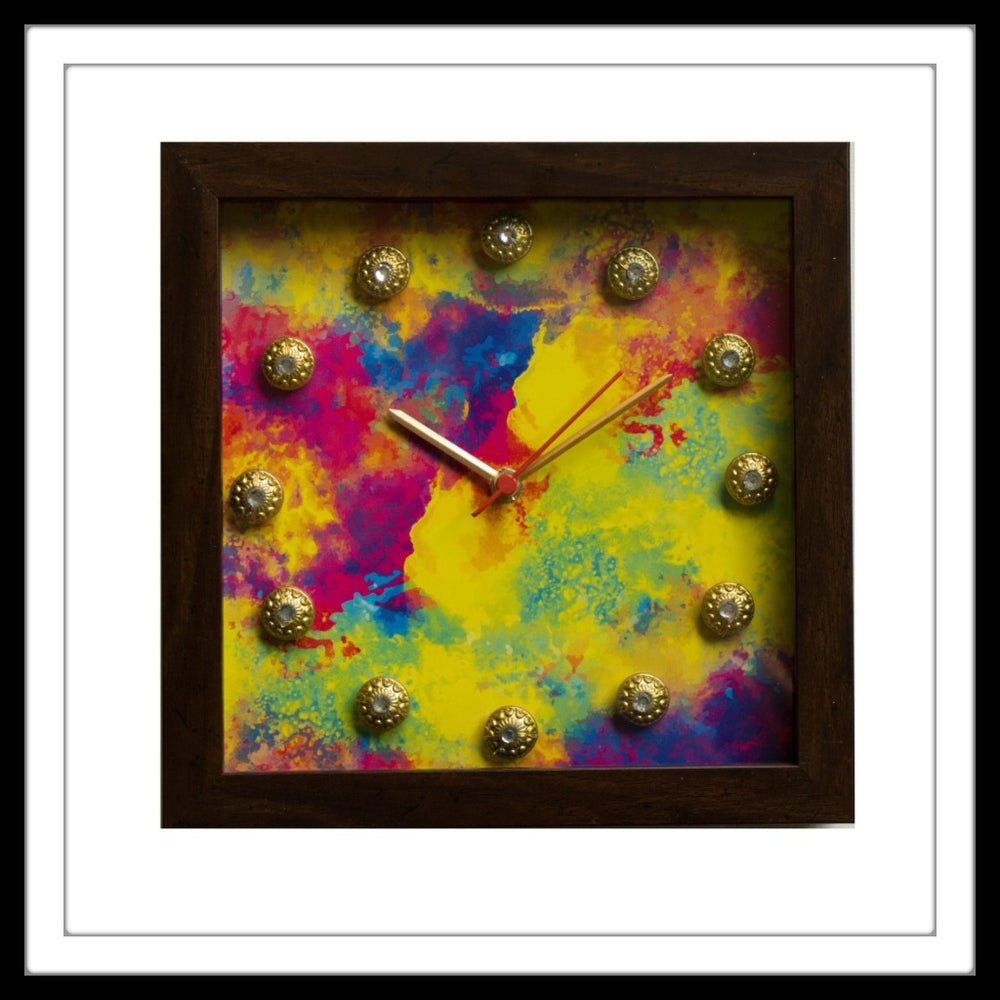 Colourful Holi Clock - Footprints Forever