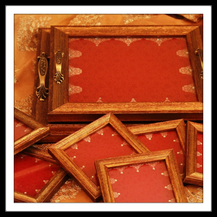 Royal Red  Tray and Coasters - Footprints Forever