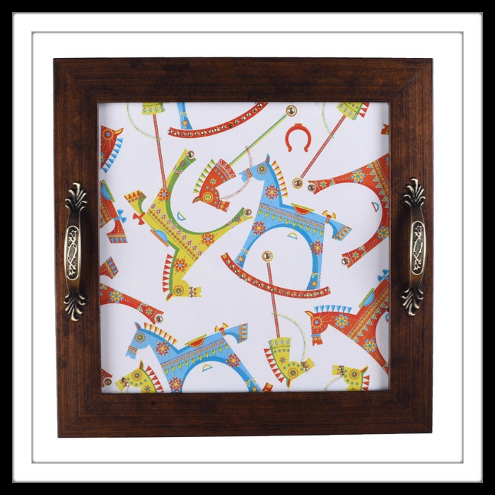 Rocking Horse Square Tray - Footprints Forever
