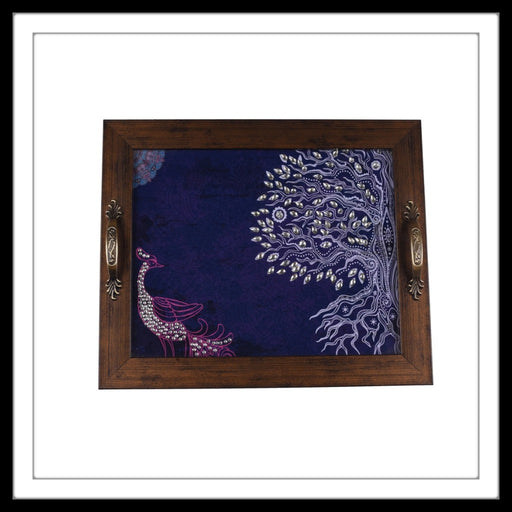 Peacock with Tree of Life Rectangular Tray - Footprints Forever