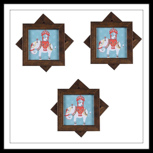 White and Blue Maharaja on Elephant Coasters - Footprints Forever