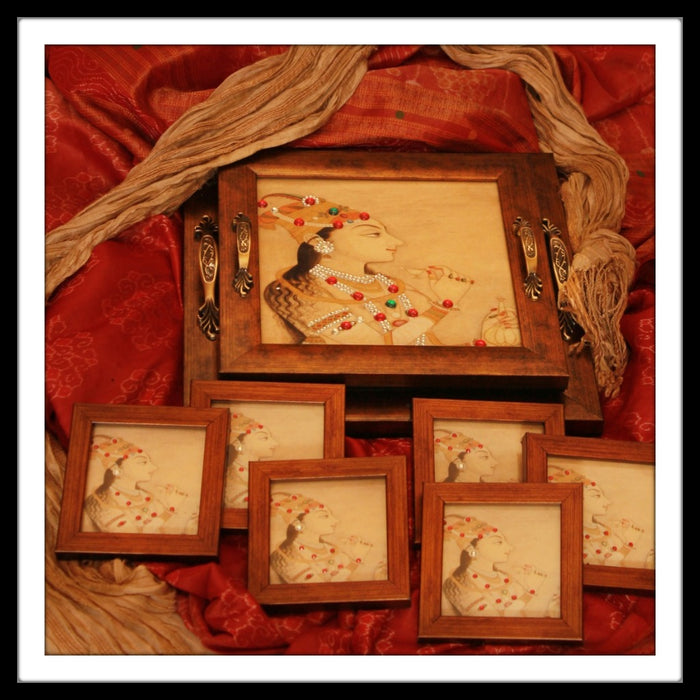 Mughal Queen Tray and Coasters - Footprints Forever
