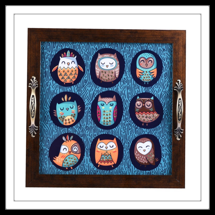 Owl Square Tray - Footprints Forever