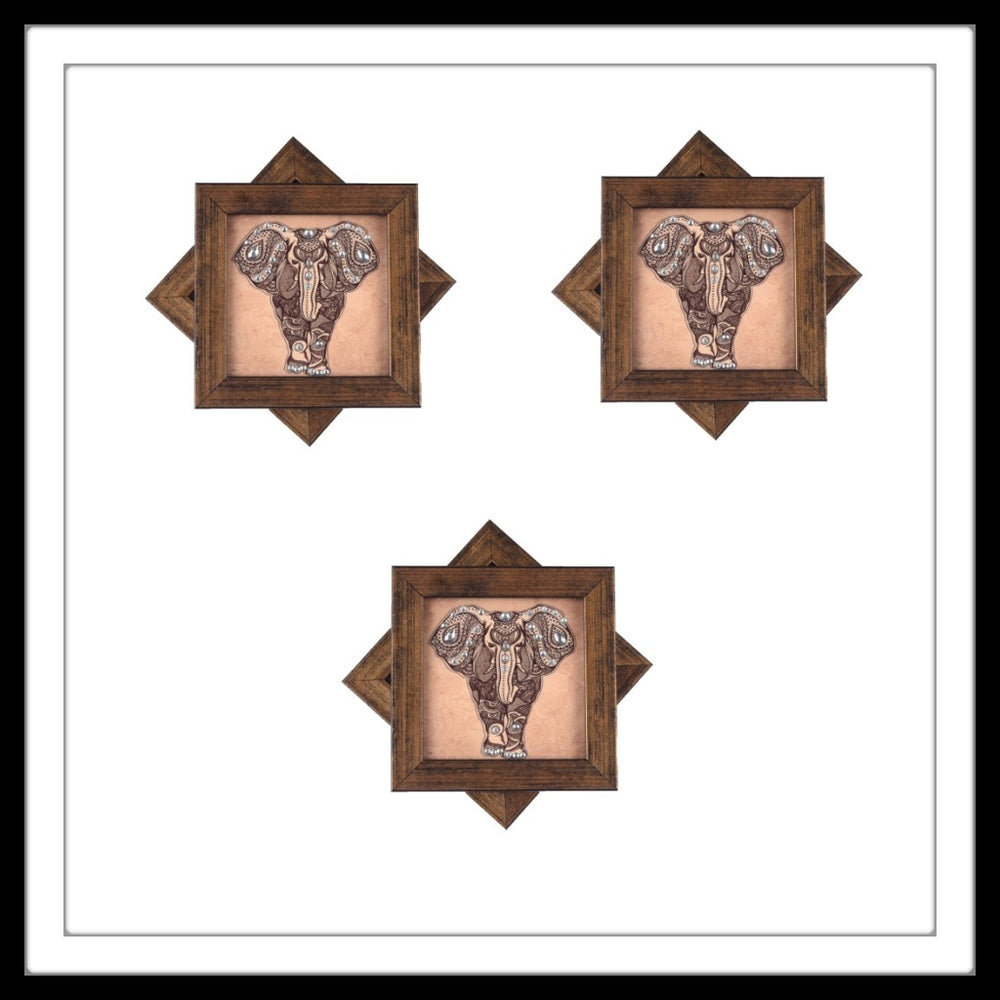 Beige & Black Elephant Coasters - Footprints Forever