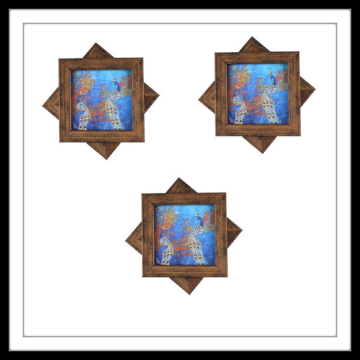 Blue Double Peacock Coasters - Footprints Forever