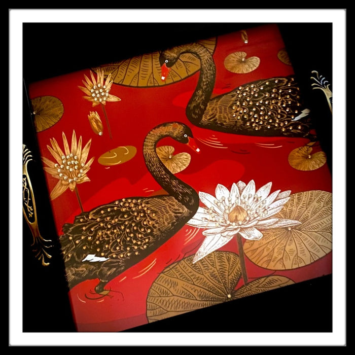 Black Swans Square Tray